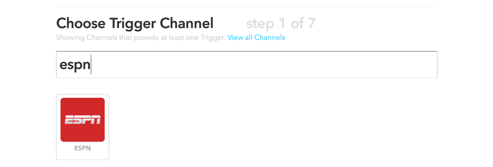 Choosing the ESPN trigger channel