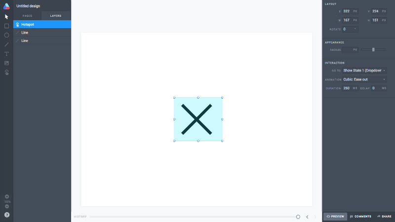 The 'x' close icon