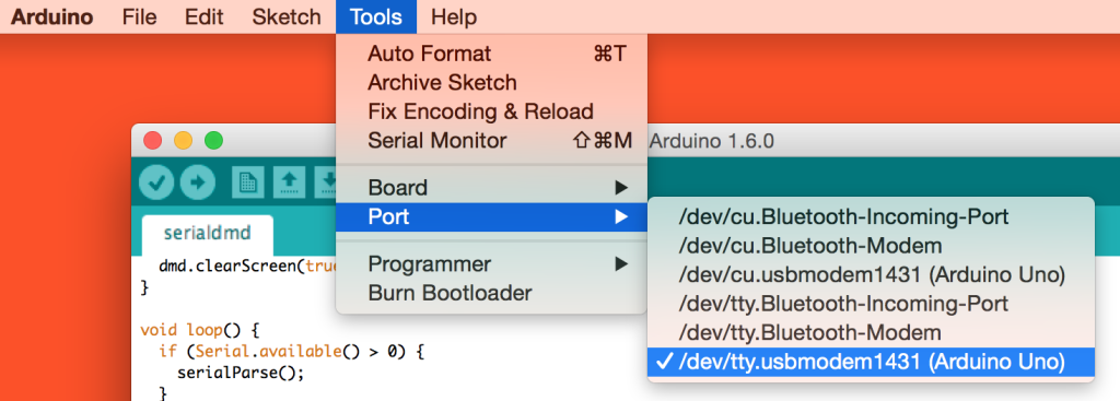 Finding Arduino port name