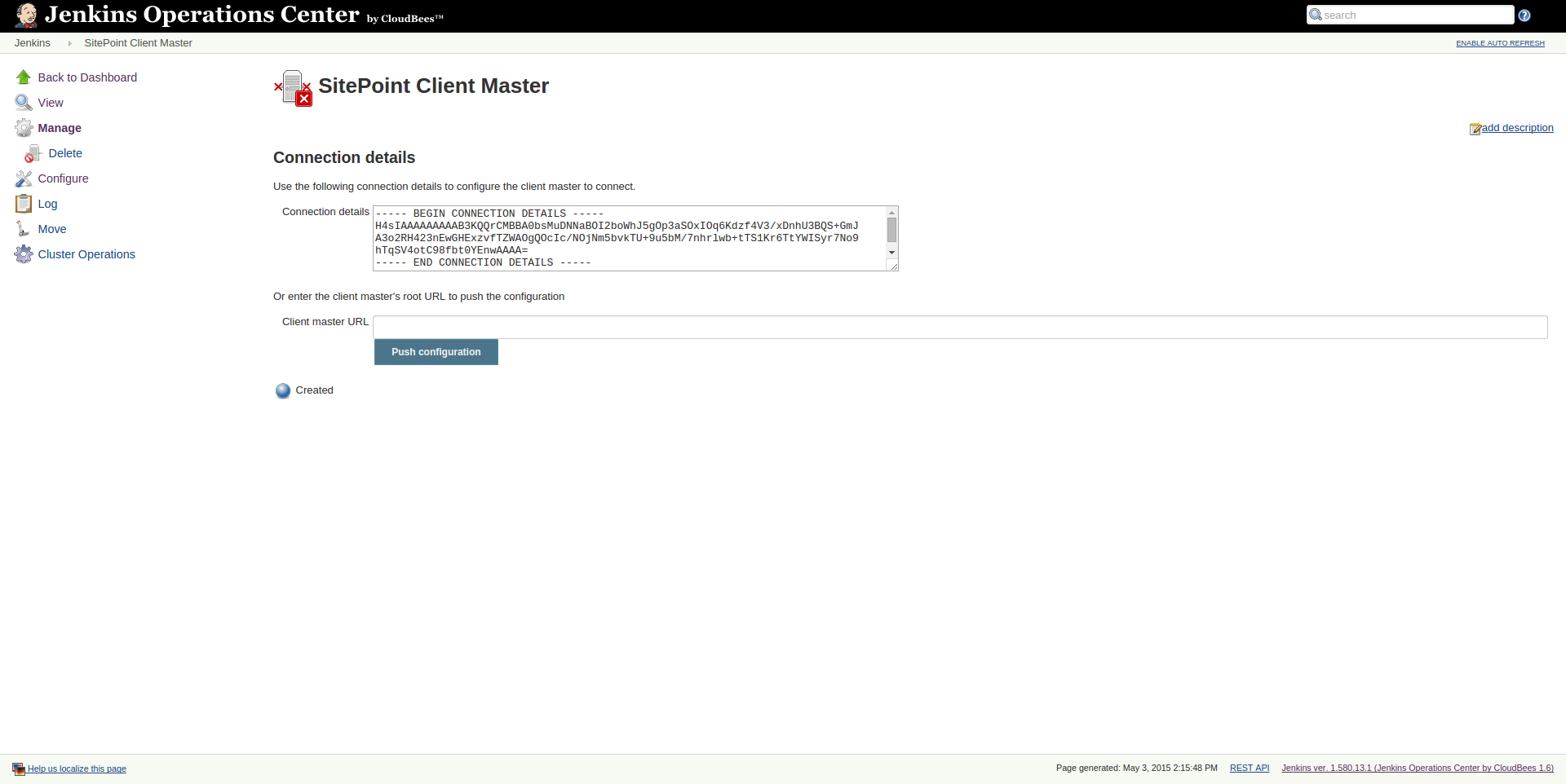 Connecting client master to CloudBees Jenkins Operation Center