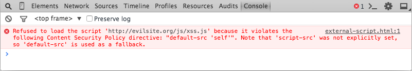 External script blocked in Chrome