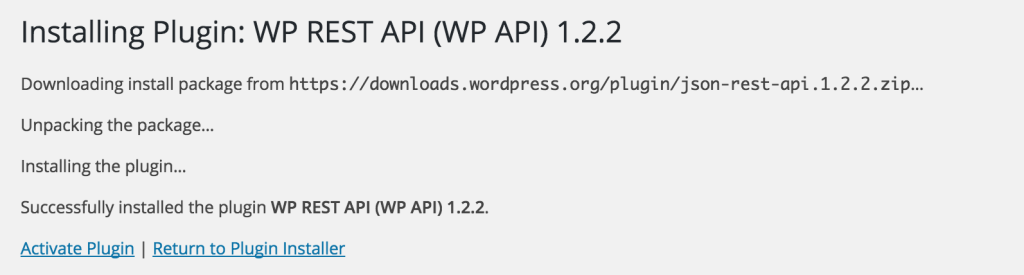 Installing the wp-rest-api plugin