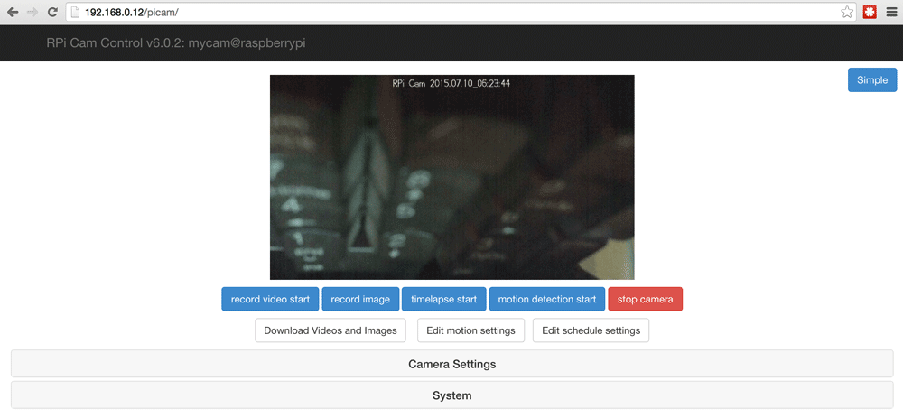 Raspberry Pi Camera Running