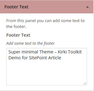 Footer Text Section