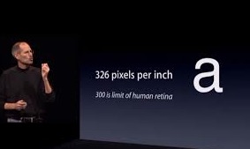 Steve Jobs introducing the retina iphone