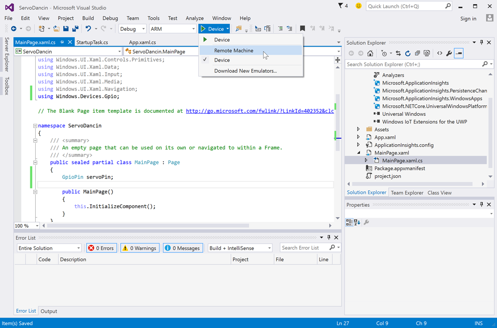 Add remote machine to Visual Studio