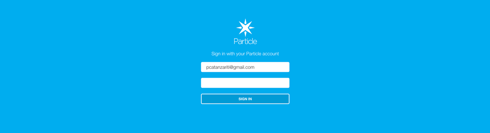 Providing Particle Username and Password