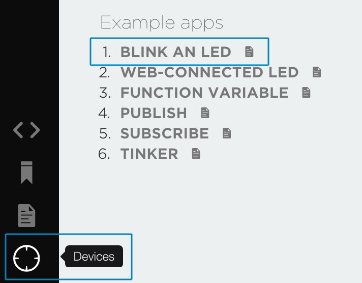 Choosing Example Sketch And Going To Device List