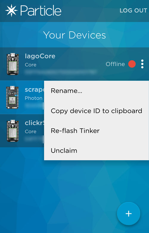 Renaming Photon Device Menu