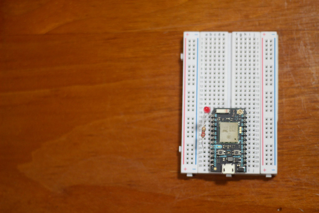 The Photon Connected To An LED