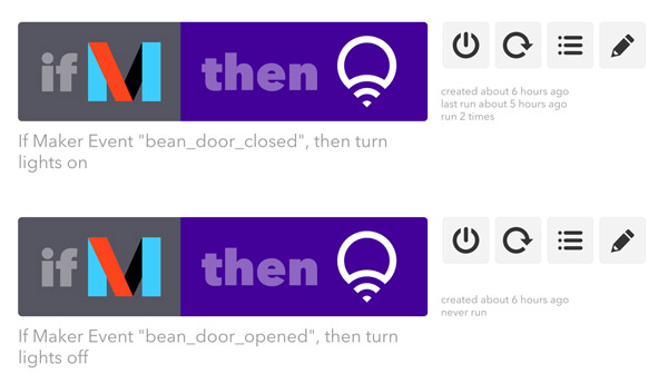 IFTTT rules for our LIFX bulbs