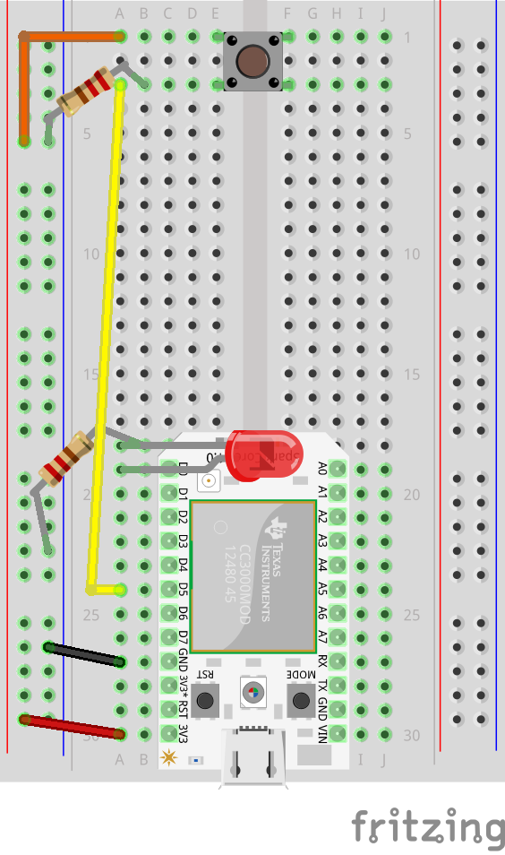 Sketch of our Particle Toggl button