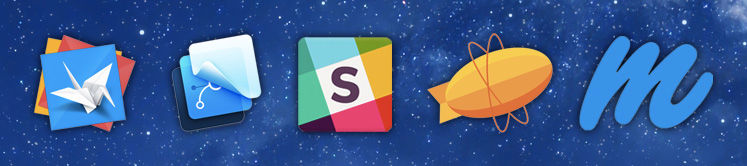 Facebook Origami, Slack, FramerJS, Zeplin and Marvel App icons