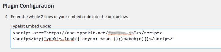 Type Kit Plugin Embed Code