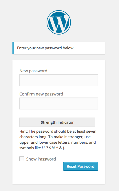Password Reset Form