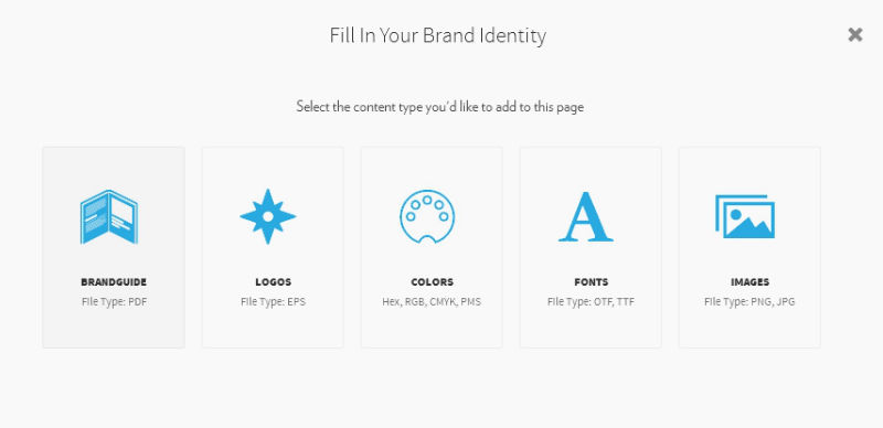 Screenshot: Fill in your brand identify