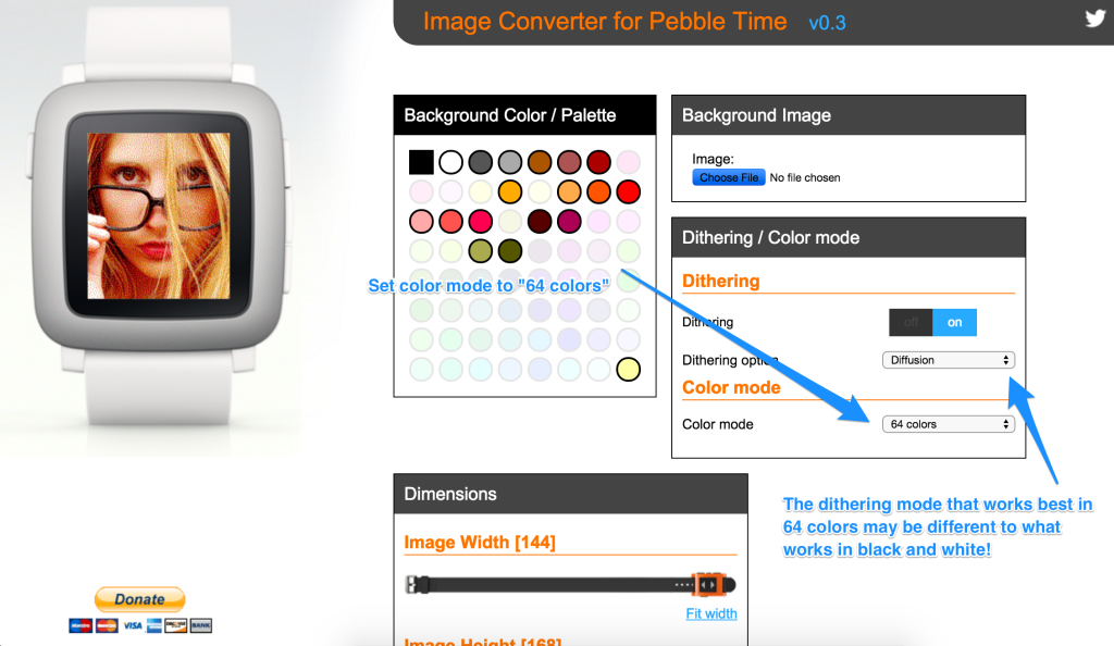 Image Converter creating an 64 color image