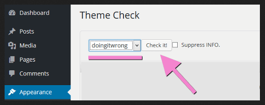 Selecting Theme Check