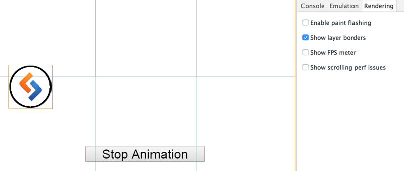 Show layer borders during the animation with css transform