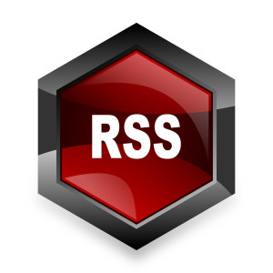 rss red hexagon 3d modern design icon on white background