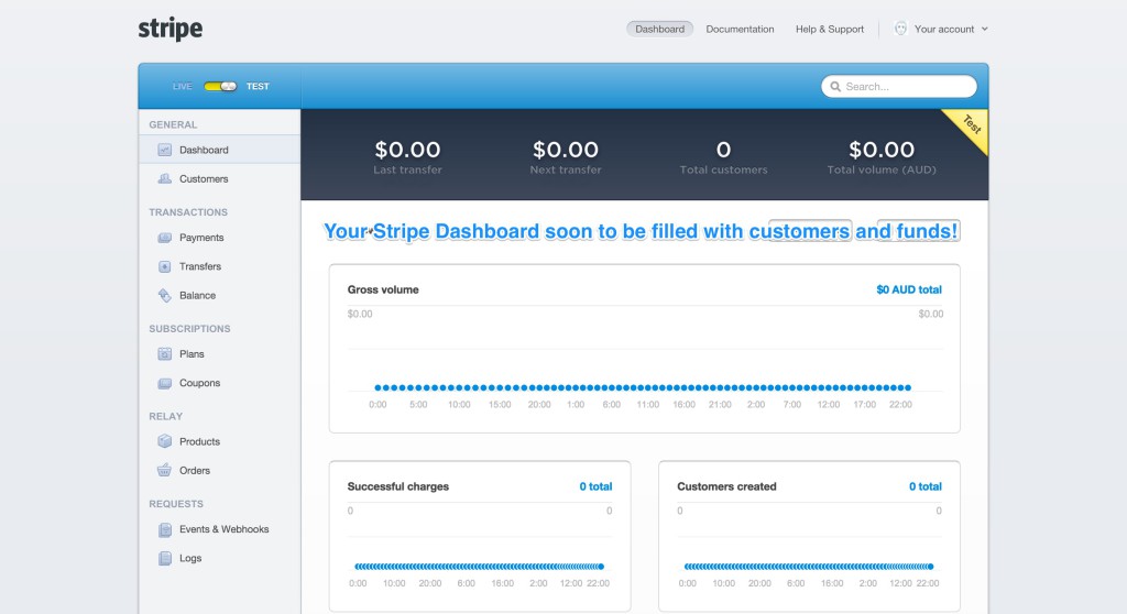 New Stripe Dashboard