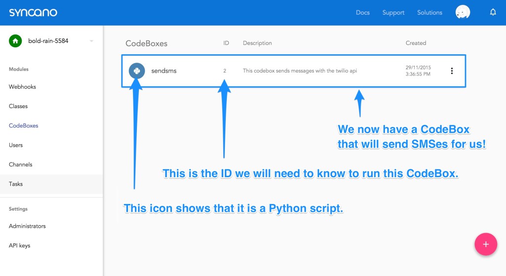 set up codebox on centralized showing