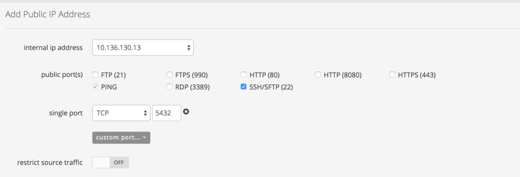 PostgreSQL set public IP address