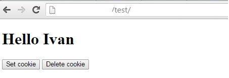 We set a cookie with the user name and display it with each visit