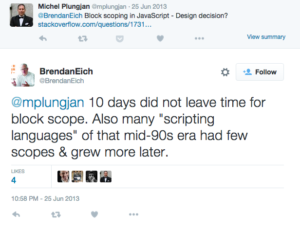 Brendan Eich series of tweets