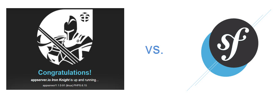 Intro image, Appserver logo versus Symfony logo