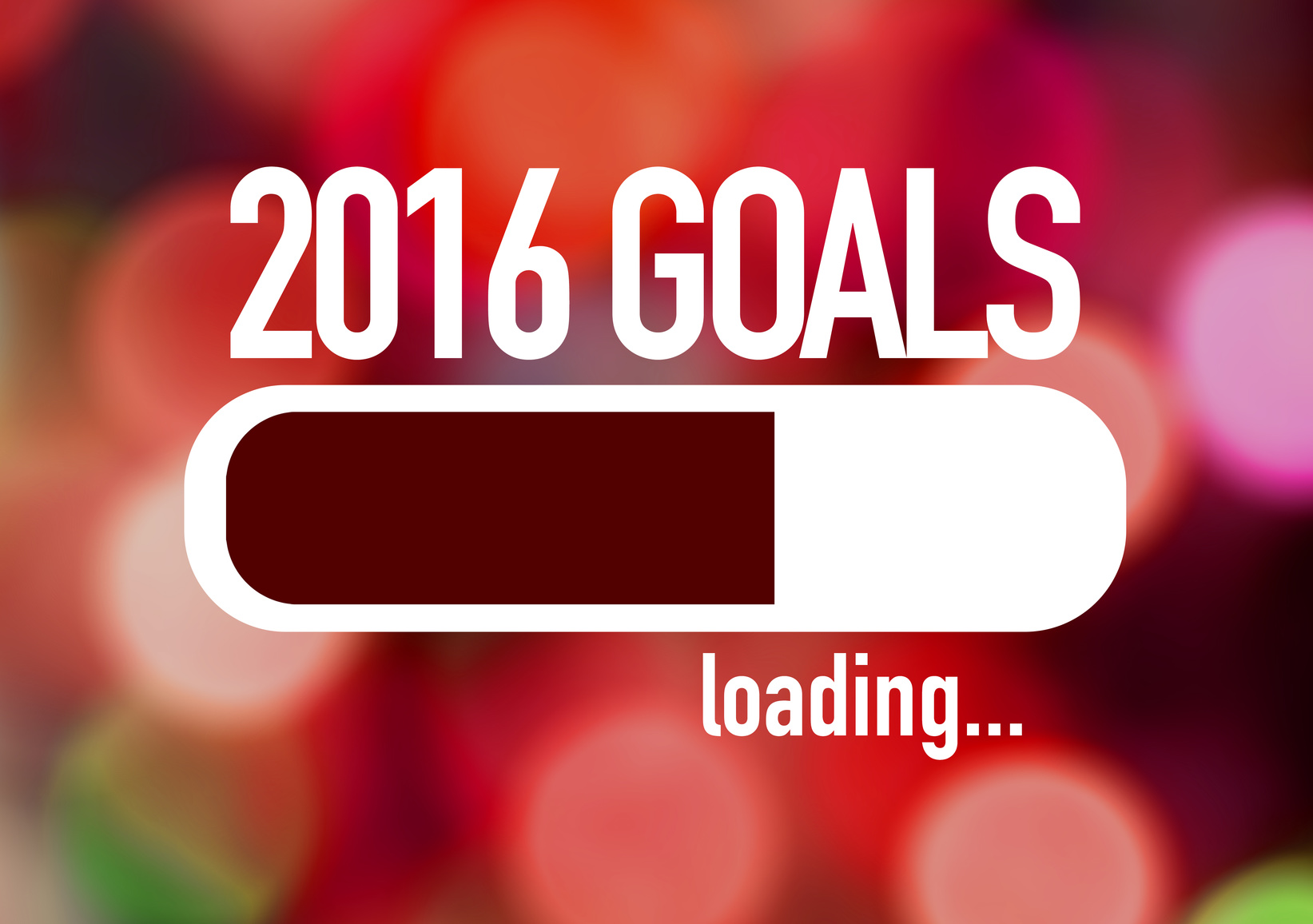 Progress Bar Loading with the text: 2016 Goals
