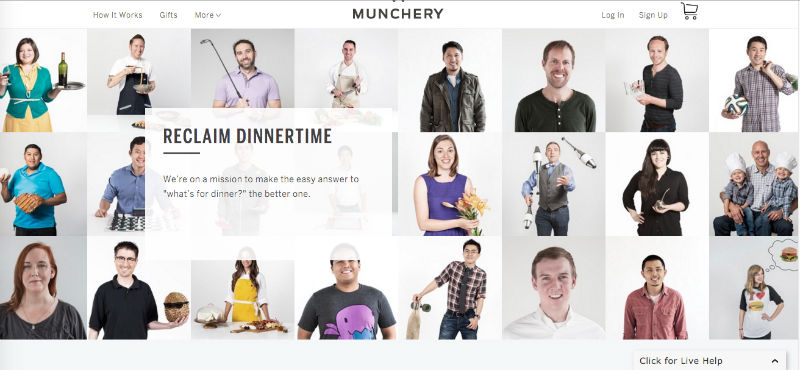  Munchery’s “About” page.