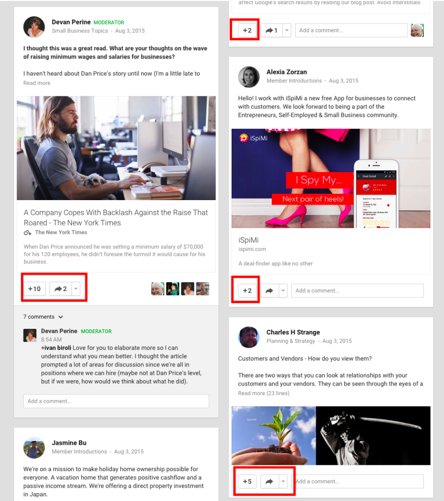 Google+ discussion groups