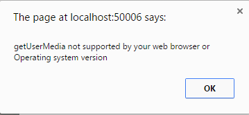 Browsers not supporting getUserMedia API