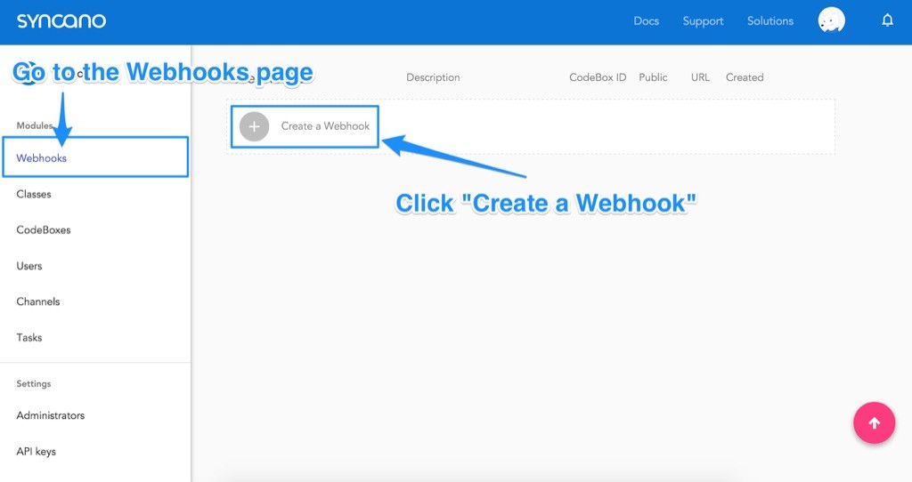Creating a Webhook