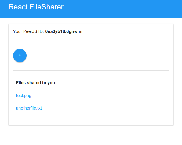 filesharer component with shared files