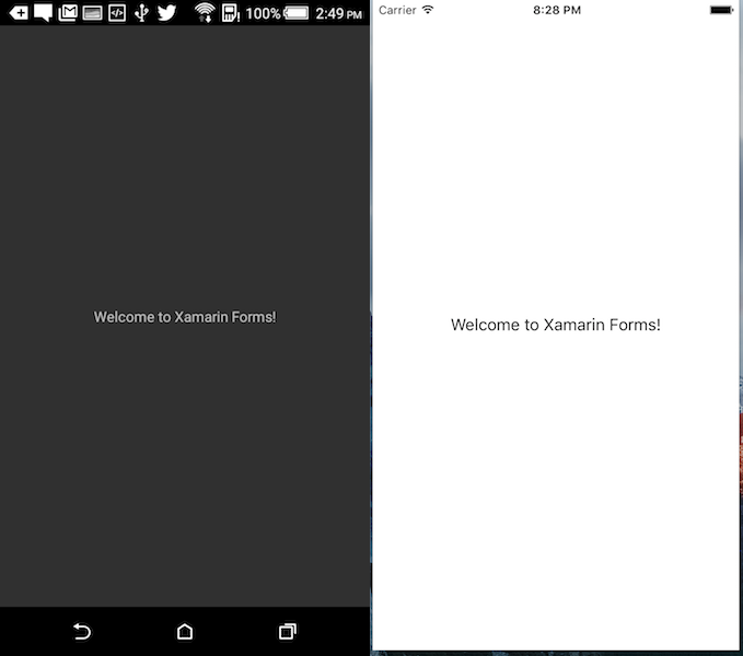 Xamarin Forms on Android and iOS