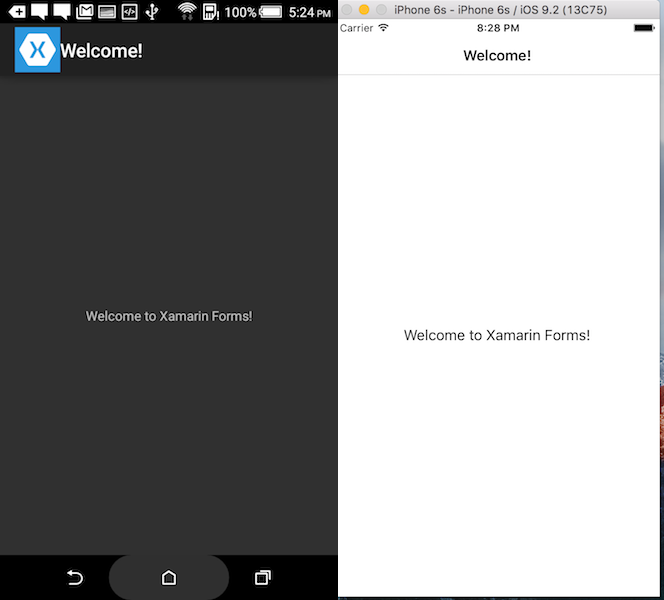 Simple NavigationPage on Android and iOS