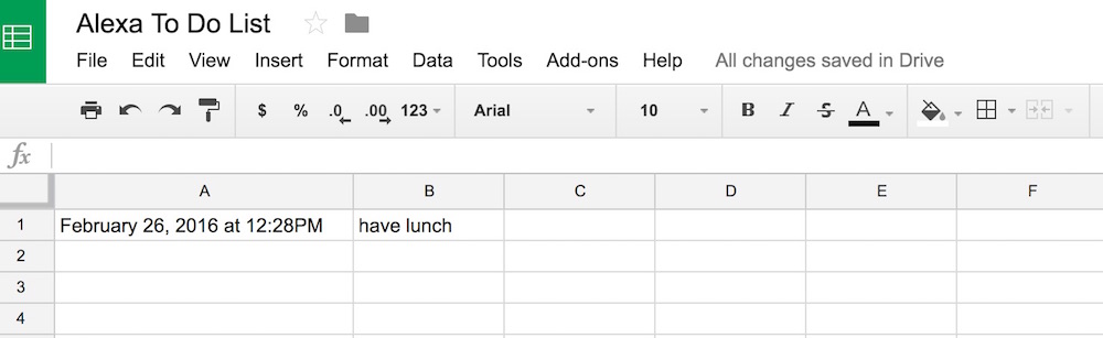 Our spreadsheet in action