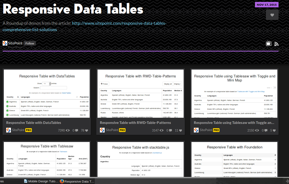 Responsive Data Tables