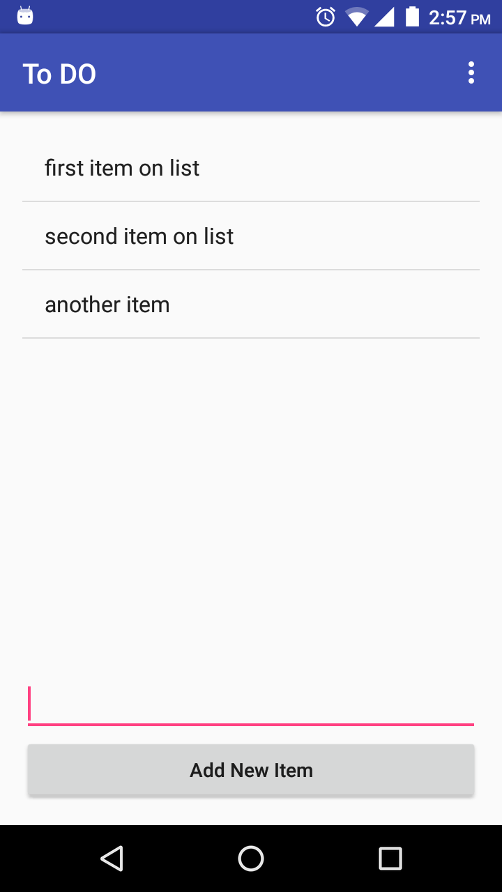 Added Items on List View