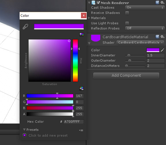 Shader color options