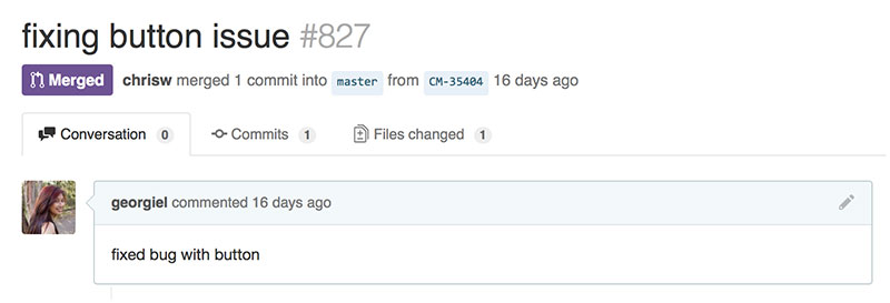 An example of a poorly written pull request