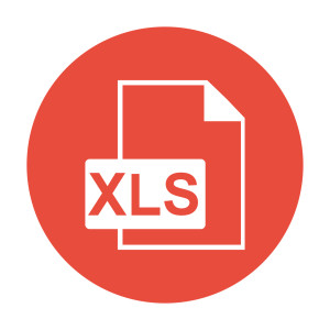 xls icon. Flat design style eps 10