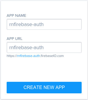 create new firebase app
