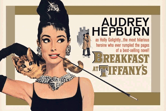 Breakfast at Tiffany's poster altered so Audrey is looking at us rather than the text.