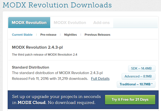 Download MODX