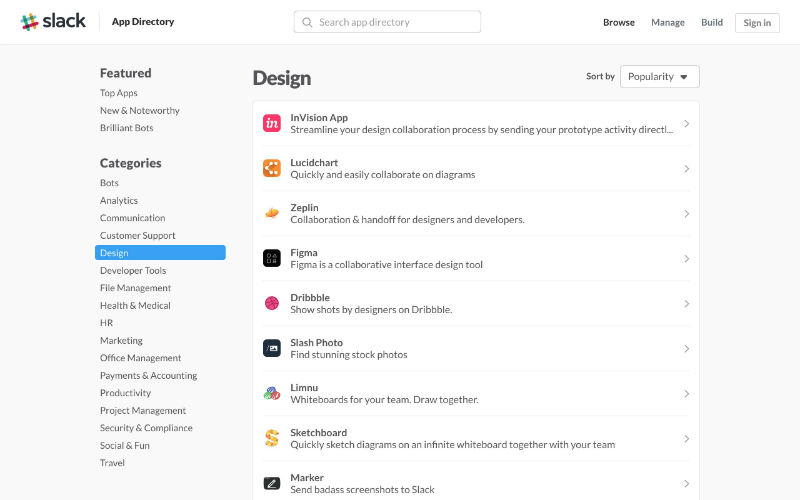 Slack: Third party Apps install