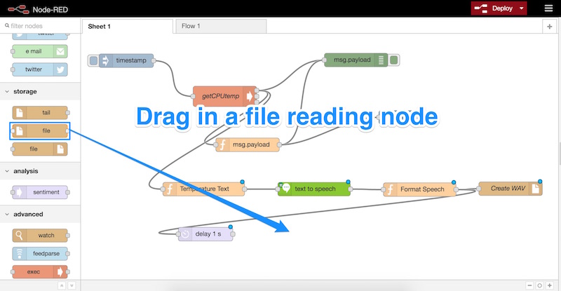 Dragging in a file reading node