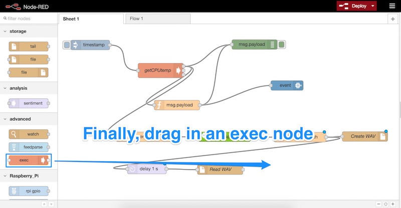 Dragging in an exec node